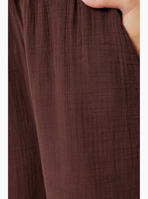 Ensemble deux pièces coordonné à taille haute, jambe large et col chemise istanbul - Kiabi