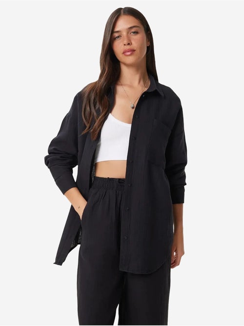 Ensemble deux pièces coordonné à taille haute, jambe large et col chemise istanbul - Kiabi