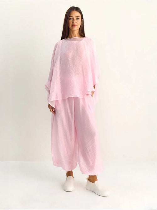 Ensemble deux pièces coordonné taille haute à jambe large lucci - Kiabi