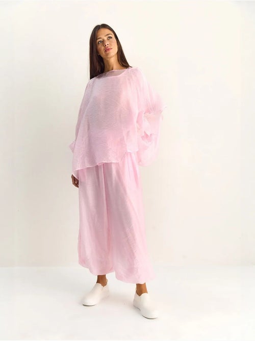 Ensemble deux pièces coordonné taille haute à jambe large lucci - Kiabi