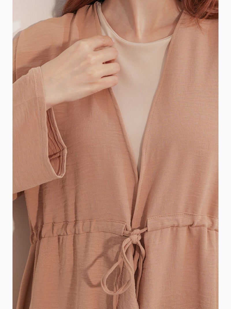 Ensemble deux pièces en crêpe avec kimono et pantalon large bdart Blond - Kiabi