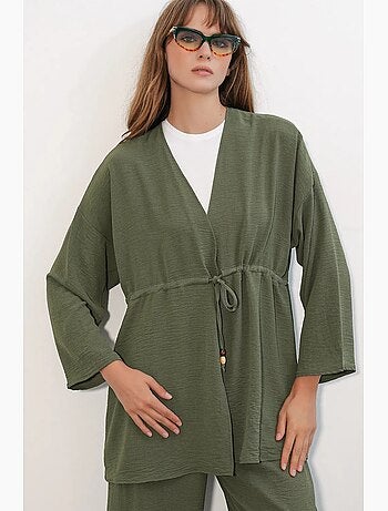 Ensemble deux pièces en crêpe avec kimono et pantalon large bdart