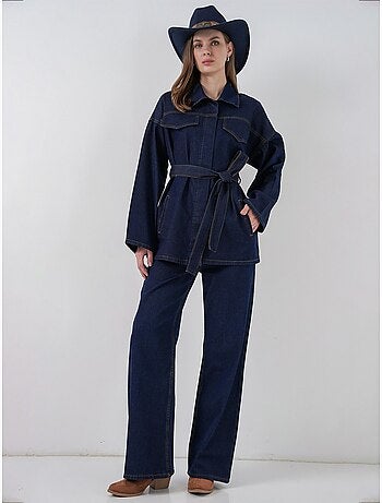 Ensemble deux pièces en denim avec col de veste bdart
