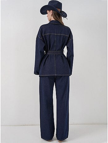 Ensemble deux pièces en denim avec col de veste bdart
