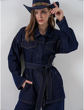Ensemble deux pièces en denim avec col de veste bdart