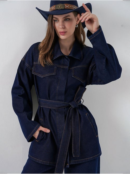 Ensemble deux pièces en denim avec col de veste bdart - Kiabi