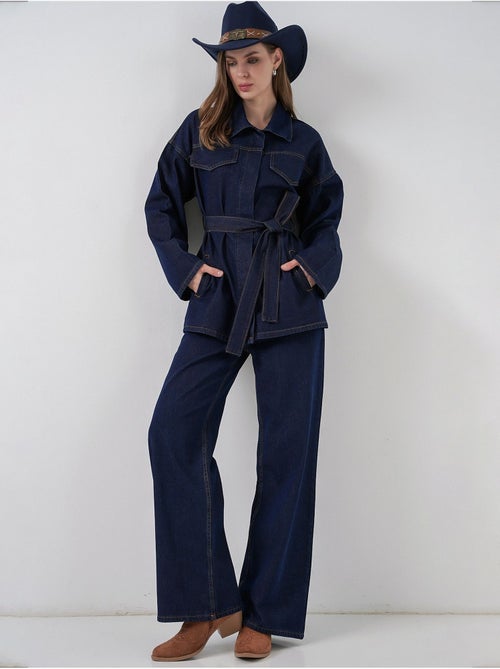 Ensemble deux pièces en denim avec col de veste bdart - Kiabi