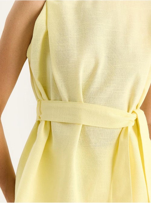 Ensemble deux pièces en lin avec ceinture et nœud aux épaules lucci - Kiabi