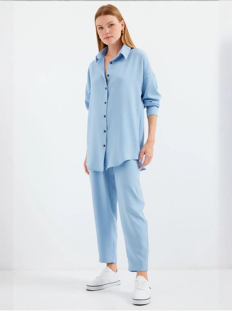 Ensemble deux pièces en lin bdart Bleu clair - Kiabi