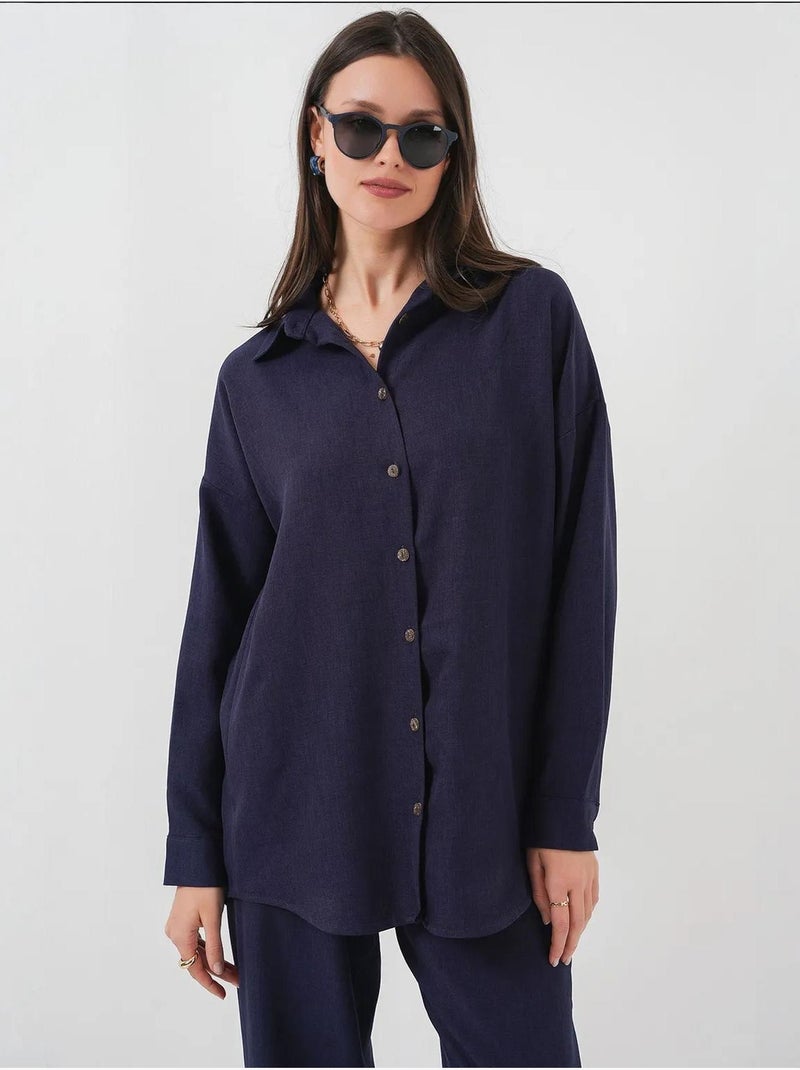 Ensemble deux pièces en lin bdart Bleu marine - Kiabi