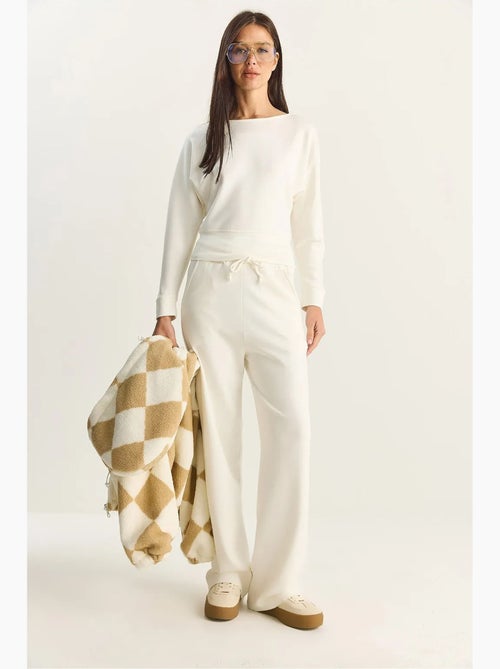 Ensemble deux pièces en maille à col asymétrique et taille haute lucci - Kiabi