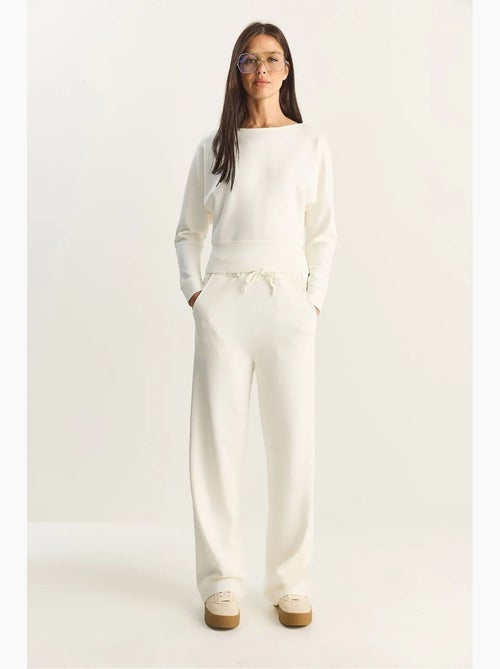 Ensemble deux pièces en maille à col asymétrique et taille haute lucci - Kiabi