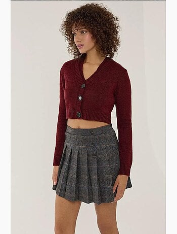 Ensemble deux pièces en tricot à col en v et détails boutonnés hiccup