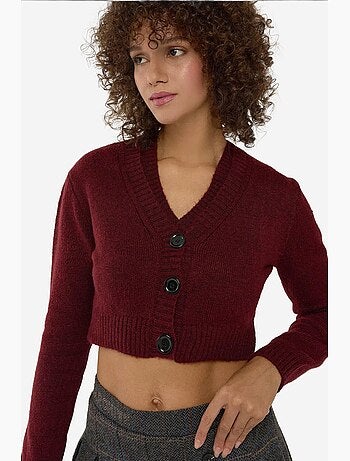 Ensemble deux pièces en tricot à col en v et détails boutonnés hiccup