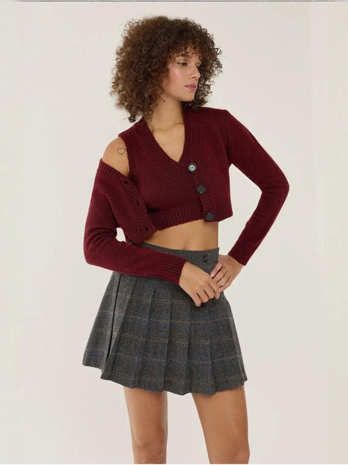 Ensemble deux pièces en tricot à col en V et détails boutonnés - Kiabi Ensemble deux pièces en tricot à col en V et détails boutonnés - Kiabi