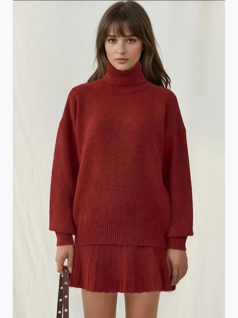 Ensemble deux pièces en tricot avec jupe et pull bdart Rouge - Kiabi