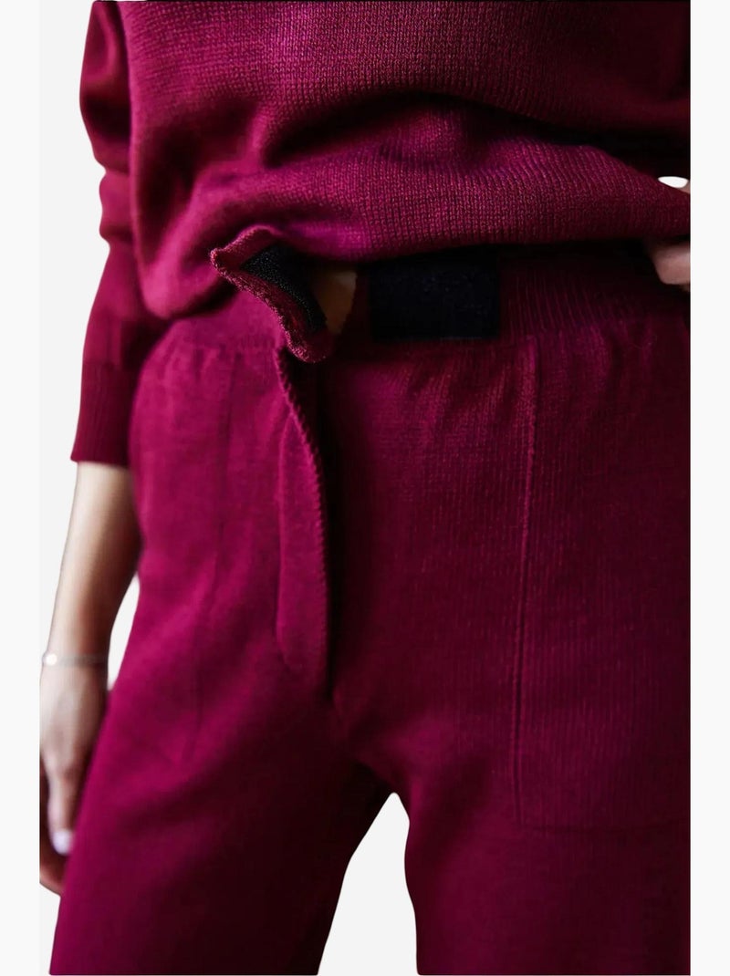 Ensemble deux pièces en tricot basique avec détail velcro à la taille lucci Rouge bordeaux - Kiabi