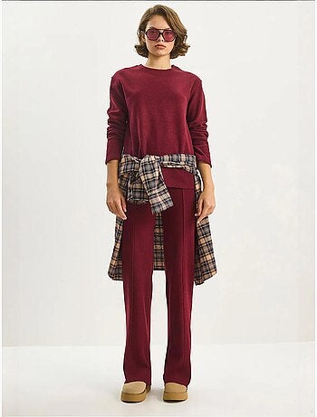 Ensemble deux pièces en tricot côtelé lucci