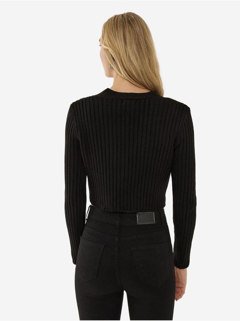 Ensemble deux pièces en tricot court Noir - Kiabi