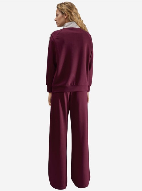 Ensemble deux pièces rayé à jambes larges et col zippé hiccup - Kiabi