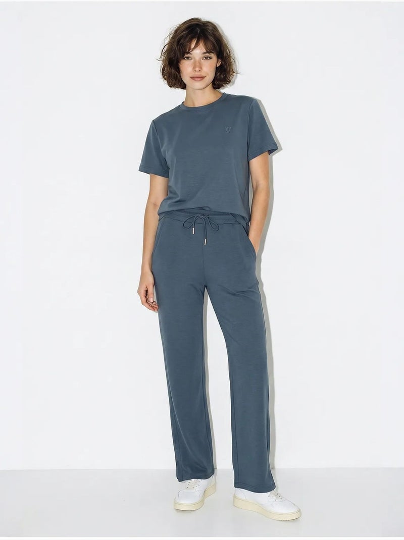 Ensemble deux pièces t-shirt et pantalon large lucci Bleu - Kiabi