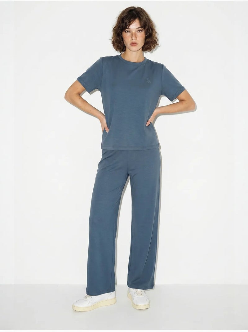 Ensemble deux pièces t-shirt et pantalon large lucci Bleu - Kiabi