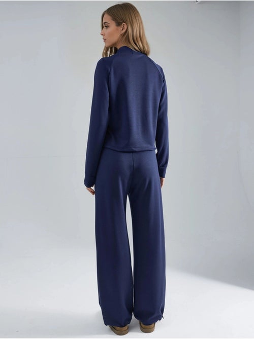 Ensemble deux pièces taille haute à col roulé et jambes larges hiccup - Kiabi