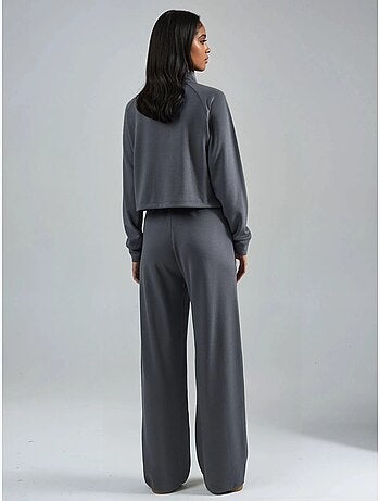 Ensemble deux pièces taille haute à col roulé et jambes larges hiccup