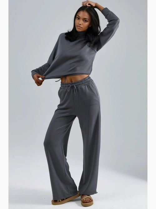 Ensemble deux pièces taille haute à col roulé et jambes larges hiccup - Kiabi