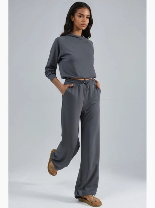 Ensemble deux pièces taille haute à col roulé et jambes larges hiccup - Kiabi