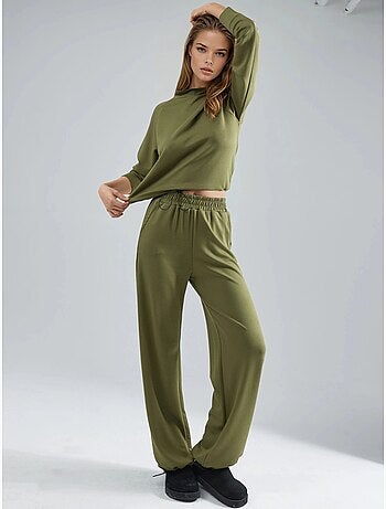 Ensemble deux pièces taille haute à col roulé et jambes larges hiccup
