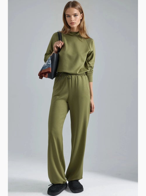 Ensemble deux pièces taille haute à col roulé et jambes larges hiccup - Kiabi
