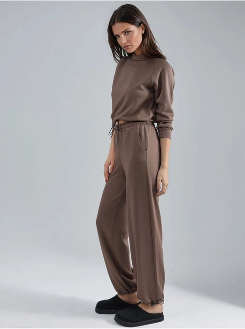 Ensemble deux pièces taille haute à col roulé et jambes larges hiccup - Kiabi