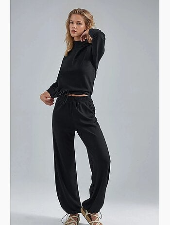 Ensemble deux pièces taille haute à col roulé et jambes larges hiccup
