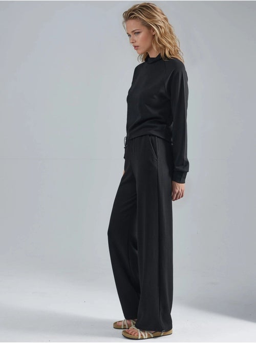 Ensemble deux pièces taille haute à col roulé et jambes larges hiccup - Kiabi