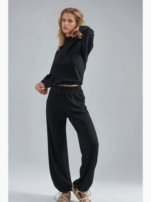 Ensemble deux pièces taille haute à col roulé et jambes larges hiccup - Kiabi