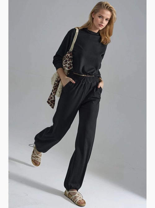 Ensemble deux pièces taille haute à col roulé et jambes larges hiccup - Kiabi