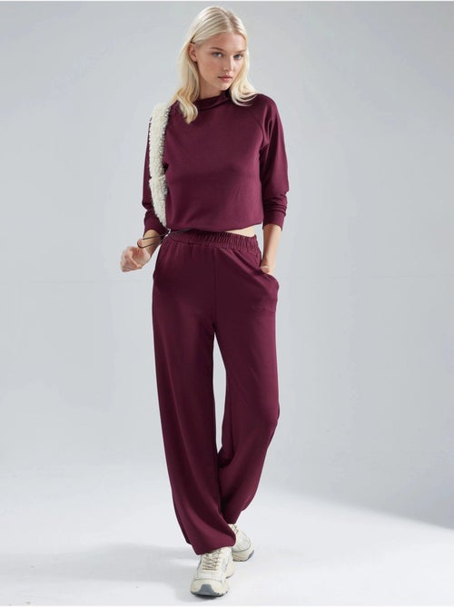 Ensemble deux pièces taille haute à col roulé et jambes larges hiccup - Kiabi