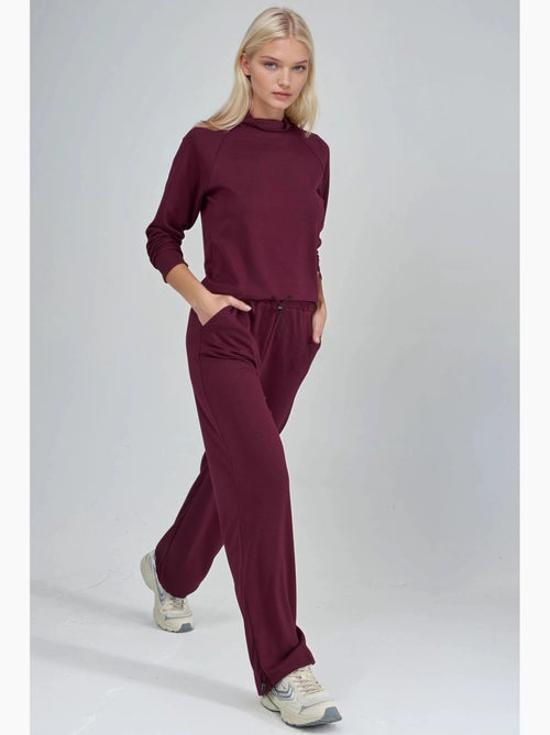 Ensemble deux pièces taille haute à col roulé et jambes larges hiccup - Kiabi