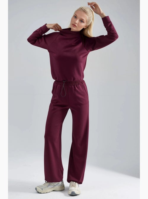 Ensemble deux pièces taille haute à col roulé et jambes larges hiccup - Kiabi