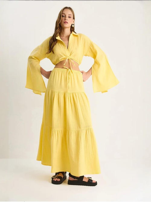 Ensemble deux pièces taille haute à volants lucci - Kiabi