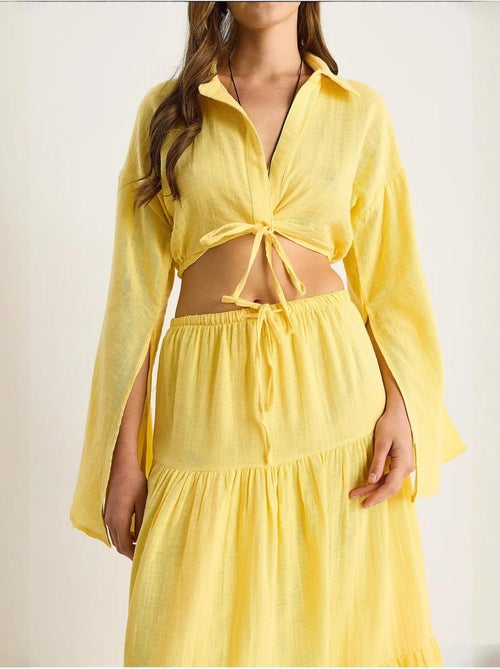 Ensemble deux pièces taille haute à volants lucci - Kiabi
