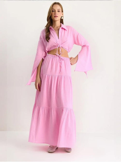 Ensemble deux pièces taille haute à volants lucci - Kiabi