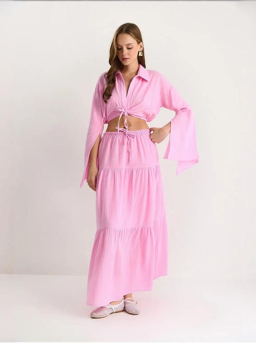 Ensemble deux pièces taille haute à volants lucci - Kiabi