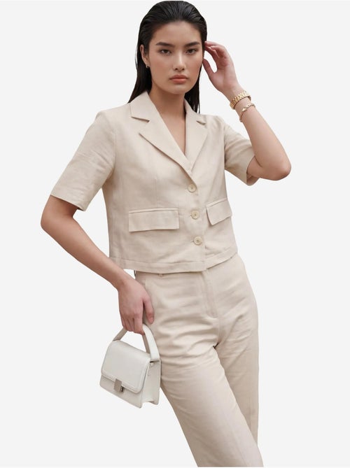 Ensemble deux pièces taille haute avec col de veste my fashion - Kiabi Ensemble deux pièces taille haute avec col de veste my fashion - Kiabi