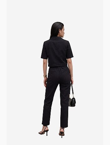 Ensemble deux pièces taille haute avec col de veste my fashion