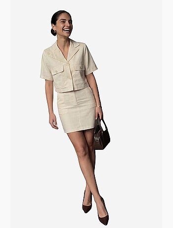 Ensemble deux pièces taille haute avec fermeture à boutons my fashion
