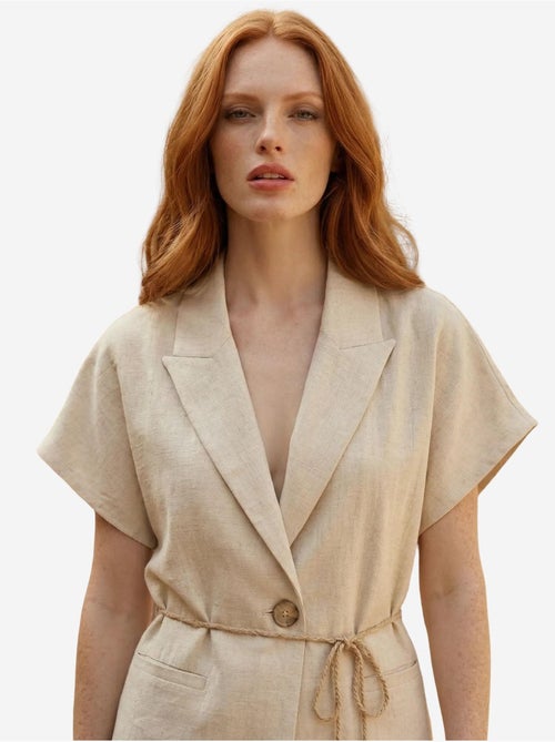 Ensemble deux pièces taille haute col v avec détail à nouer my fashion - Kiabi