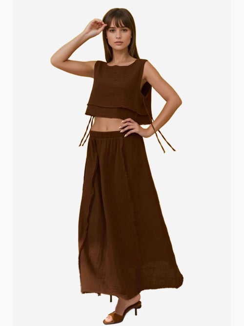 Ensemble deux pièces taille haute et col ras du cou hiccup - Kiabi