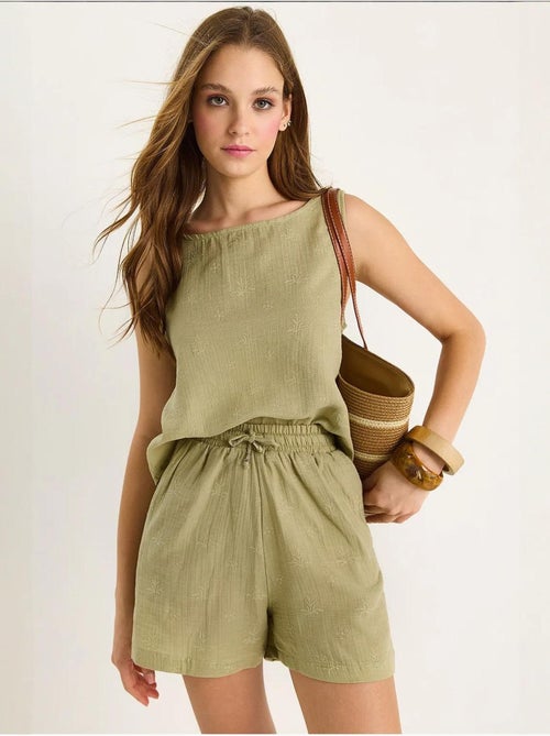 Ensemble deux pièces taille haute et short avec fermeture à boutons lucci - Kiabi